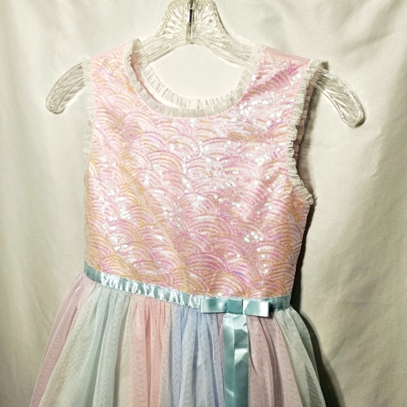 Jona Michelle Girls Sleeveless Spring Easter Cotton Candy Pastel Dress Size 8 - Picture 2 of 8